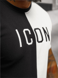 Pánské Tričko Černo-Bílé OZONEE O/7776T