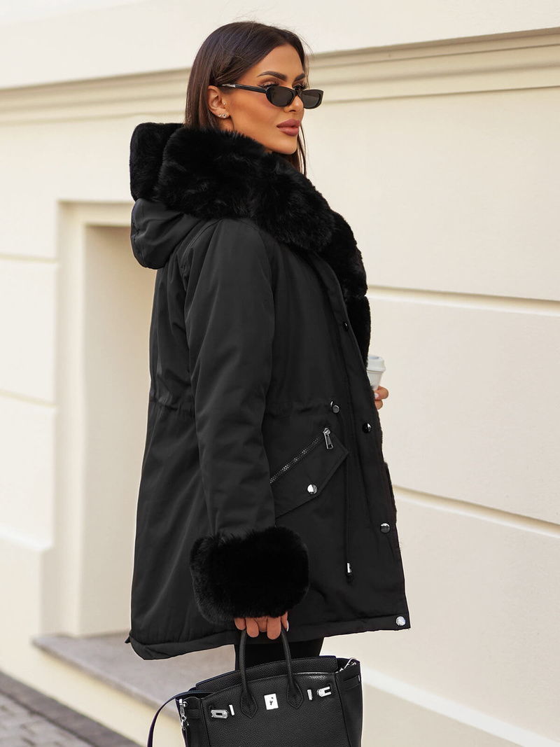 Dámská Zimní Bunda Černá OZONEE JS/16M9062/392Z