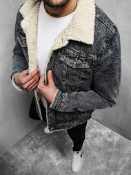 Pánská Džínová Bunda Grafitová OZONEE JB/JP1109Z 