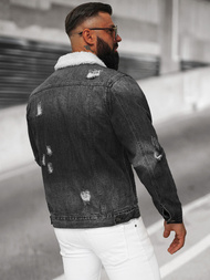 Pánská Džínová Bunda Šerpa Černá OZONEE NB/MJ502NZ