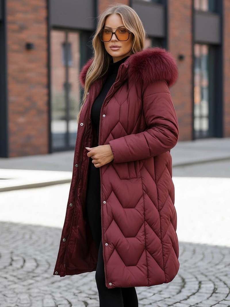 Dámská Zimní Bunda Vínová OZONEE JS/5M3229/1