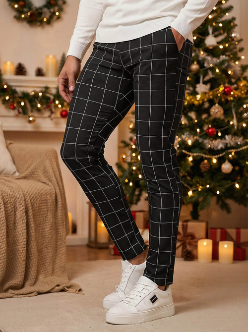 Pánské Chino Kalhoty Černé OZONEE DJ/5505Z