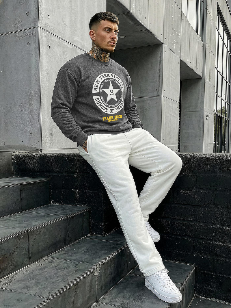 Pánská Mikina Grafitová OZONEE JS/8B1768/5