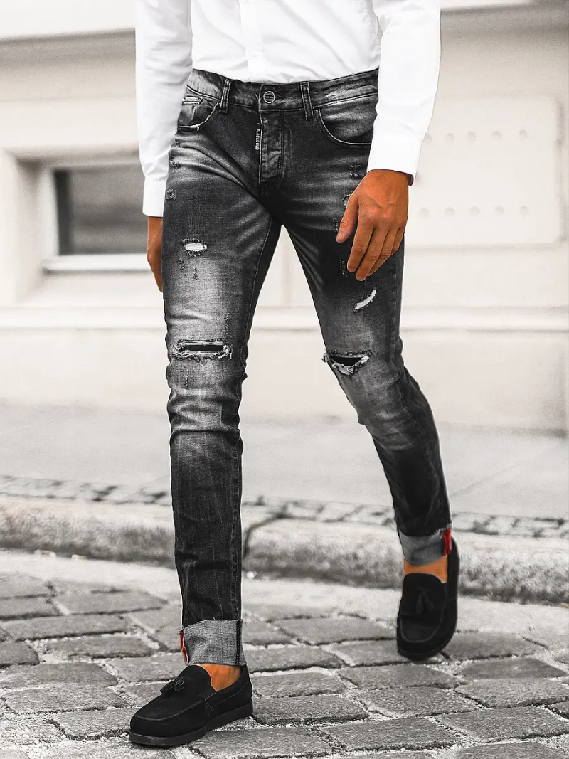 Pánské Džíny Černé OZONEE NB/MP0126N