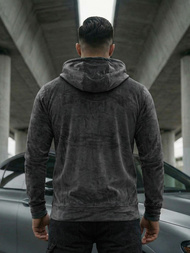 Pánská Velurová Mikina Grafitová OZONEE JS/8B1168/6Z