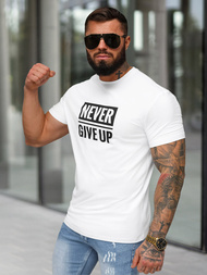 Pánské Tričko Bílé OZONEE NB/MT3133