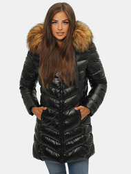 Dámská Zimní Bunda Černo-Hnědá OZONEE JS/M778/392A