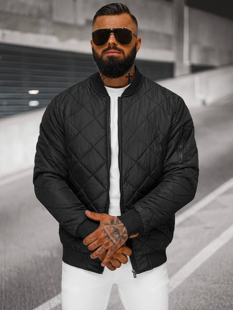 Pánská Bunda Černá OZONEE JS/MY01Z