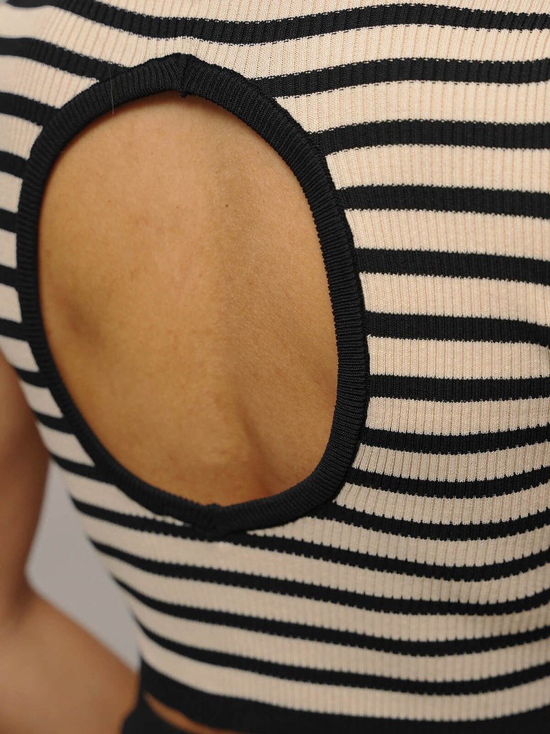 Dámská Souprava černo/béžový - Top a Sukně OZONEE O/JK262