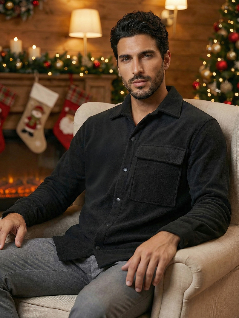 Pánská Košile Černá OZONEE O/GOM23040Z