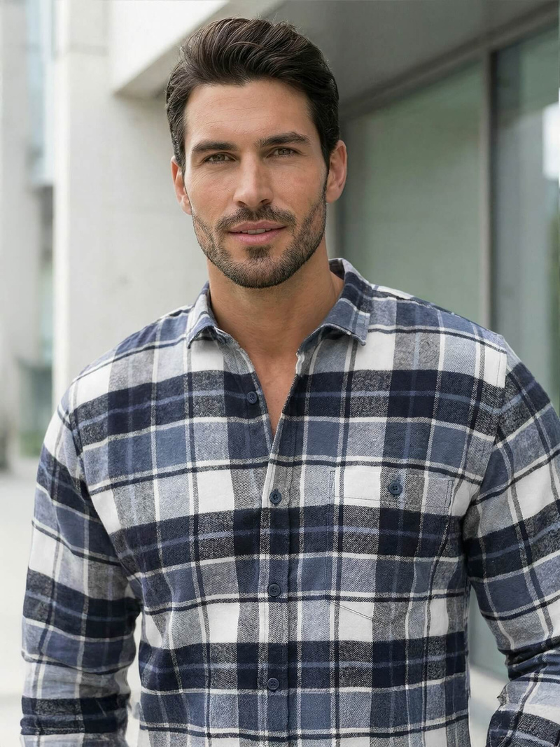 Pánská Košile Námořnická Modřá OZONEE V/V175Z