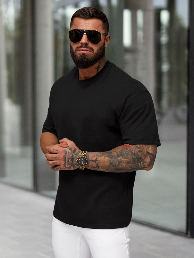 Pánské Tričko Černé OZONEE JS/67T1298/3