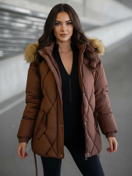 Dámská Zimní Bunda Čokoláda OZONEE JS/5M3329/158Z