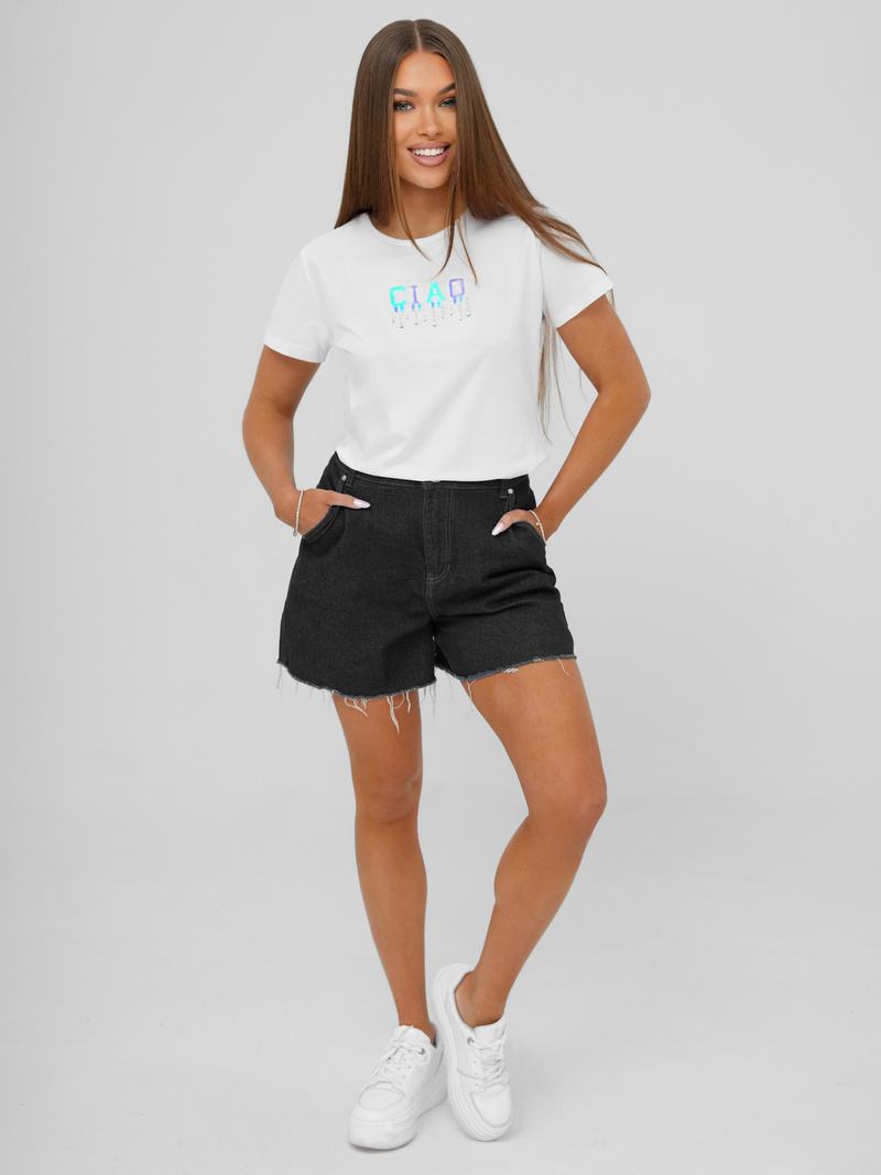 Dámské Tričko Bílo-Mentolový OZONEE JS/RJ77542