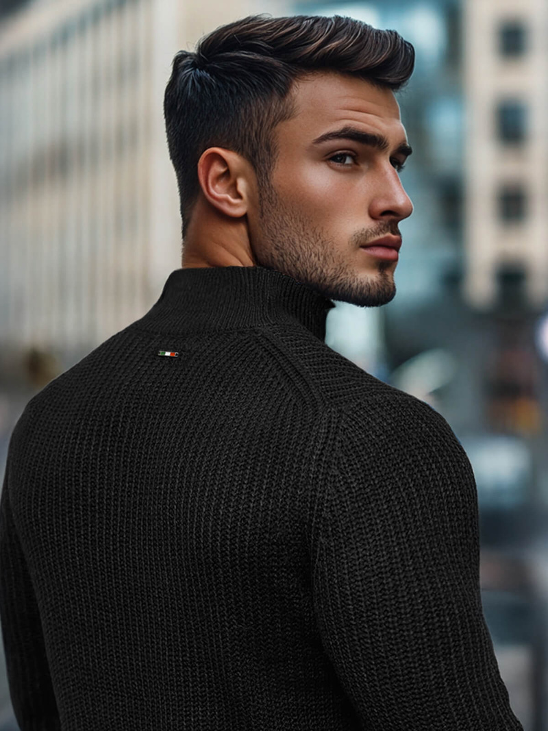 Pánský Svetr Černý OZONEE NB/MM6020/4Z