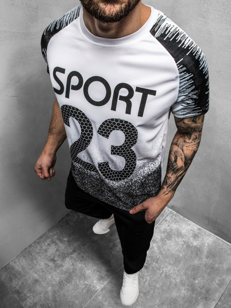 Pánské Tričko Bílo-Černé OZONEE JS/KS2068Z