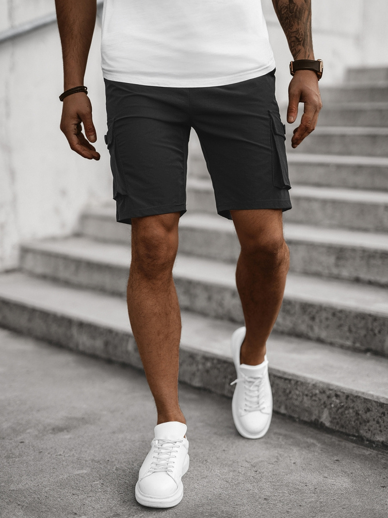 Pánské Chino Kraťasy Černé OZONEE T/DC469