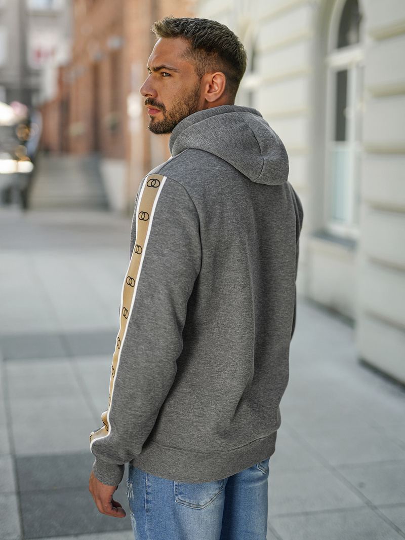 Pánská Mikina Grafitová OZONEE JS/8B1729/5