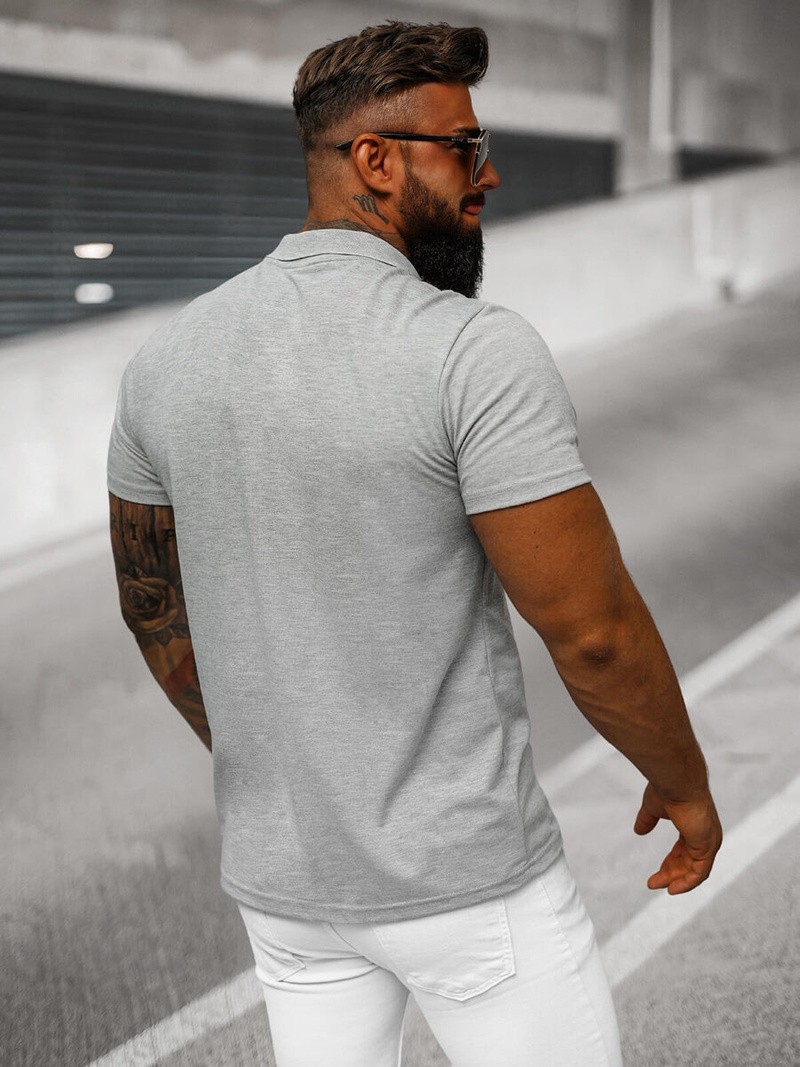 Pánské Polo Tričko Šedé OZONEE JS/8T80/2Z