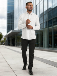 Pánská Košile Bílá OZONEE V/V185