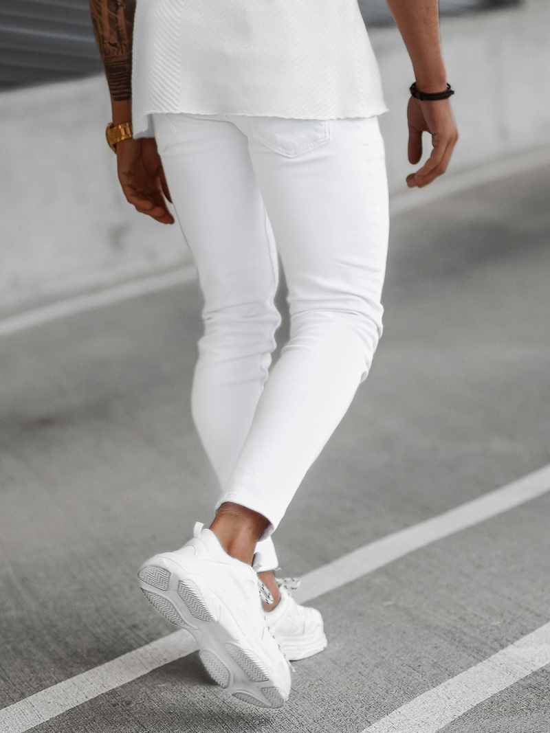 Pánské Džíny Bílé OZONEE E/5348/01Z