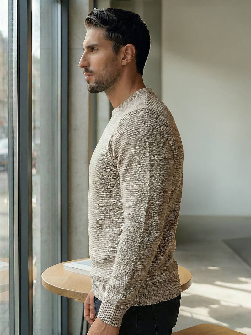 Pánský Svetr Béžový OZONEE JS/59B3600/155