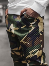 Pánské Kalhoty Chino Jogger Maskáčové-Zelené OZONEE A/0952