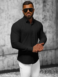 Pánská Košile Černá OZONEE O/V75