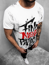 Pánské Tričko Bílé OZONEE JS/KS2013Z