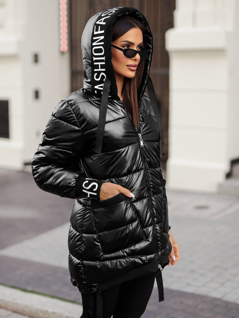 Dámská Bunda Černá OZONEE JS/5M3188/392Z