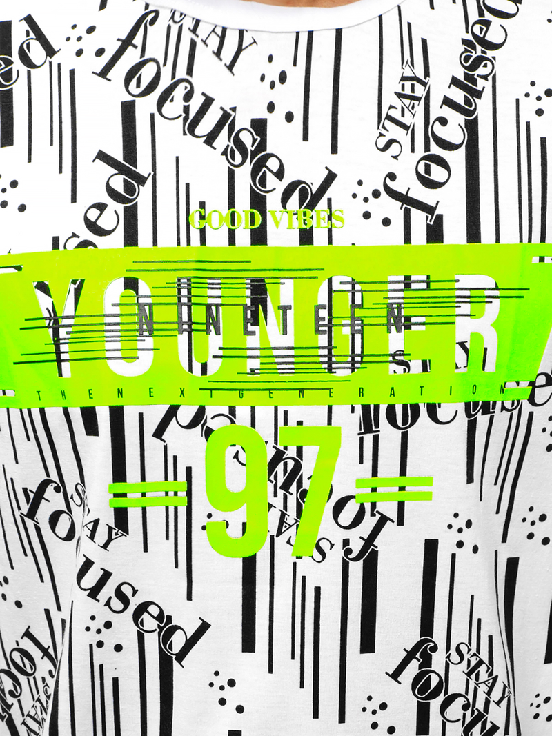 Pánské Tričko Bílé OZONEE JS/KS1993Z