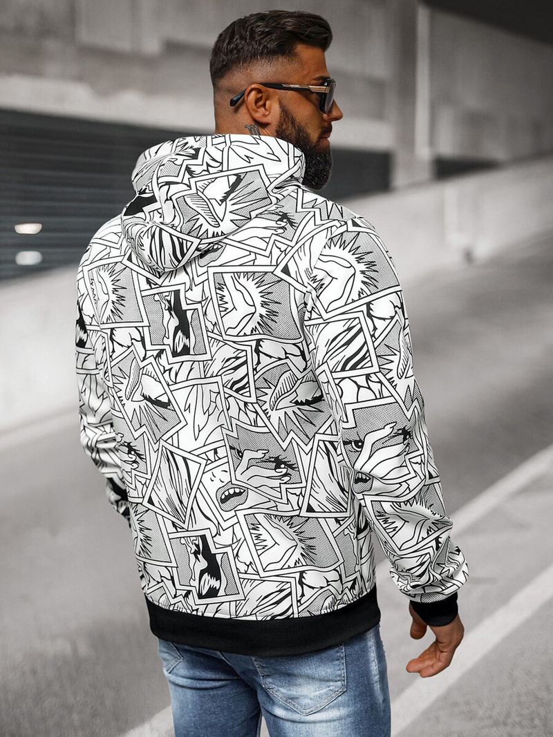 Pánská Mikina Bílá OZONEE JS/8B1256/1