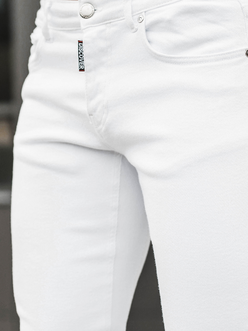 Pánské Džíny Bílé OZONEE DR/2062