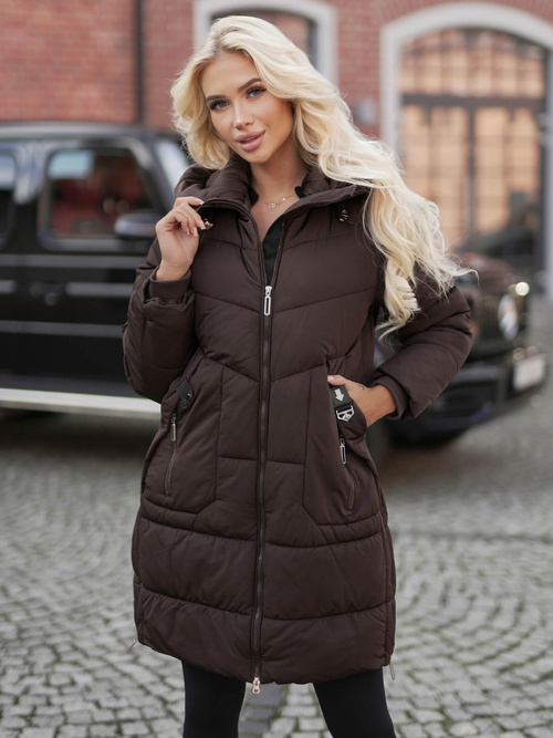 Dámská Zimní Bunda Čokoláda OZONEE JS/16M9302/158Z