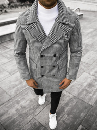 Pánský Kabát Černobílý OZONEE JS/JP1192