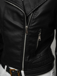 Dámská koženková bunda křivák černá OZONEE JS/11Z8028Z