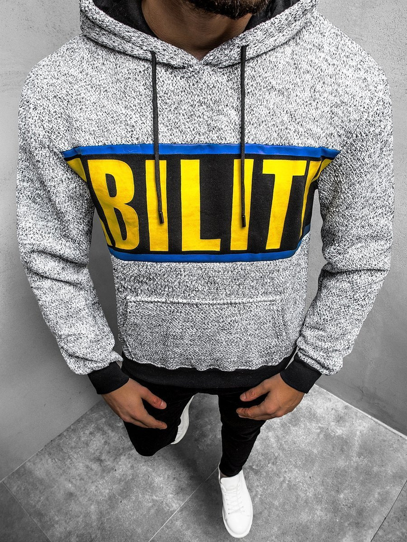 Pánská Mikina Šedá OZONEE JS/KS1936Z