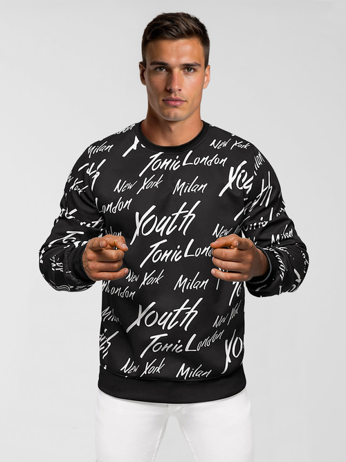 Pánská Mikina Černá OZONEE JS/8B1189/3Z