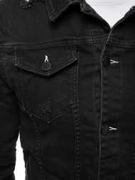 PÁNSKÁ DŽÍNOVÁ BUNDA Černá OZONEE G/602