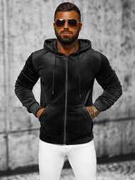 Pánská Velurová Mikina Černá OZONEE JS/8B1168/3