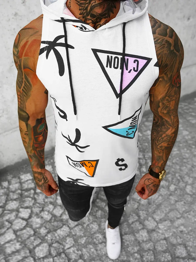 Pánské Tílko Bílé OZONEE O/BL308Z