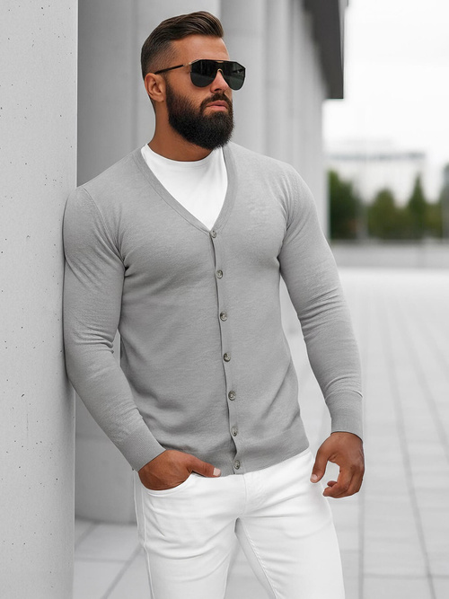 Pánský Svetr Šedý OZONEE NB/MM6006/2Z