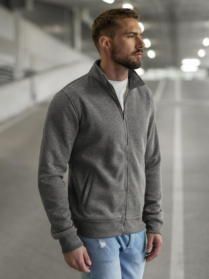 Pánská Mikina Tmavě-Šedá OZONEE JS/2002Z