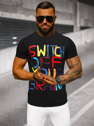 Pánské Tričko Černé OZONEE O/T125/3Z