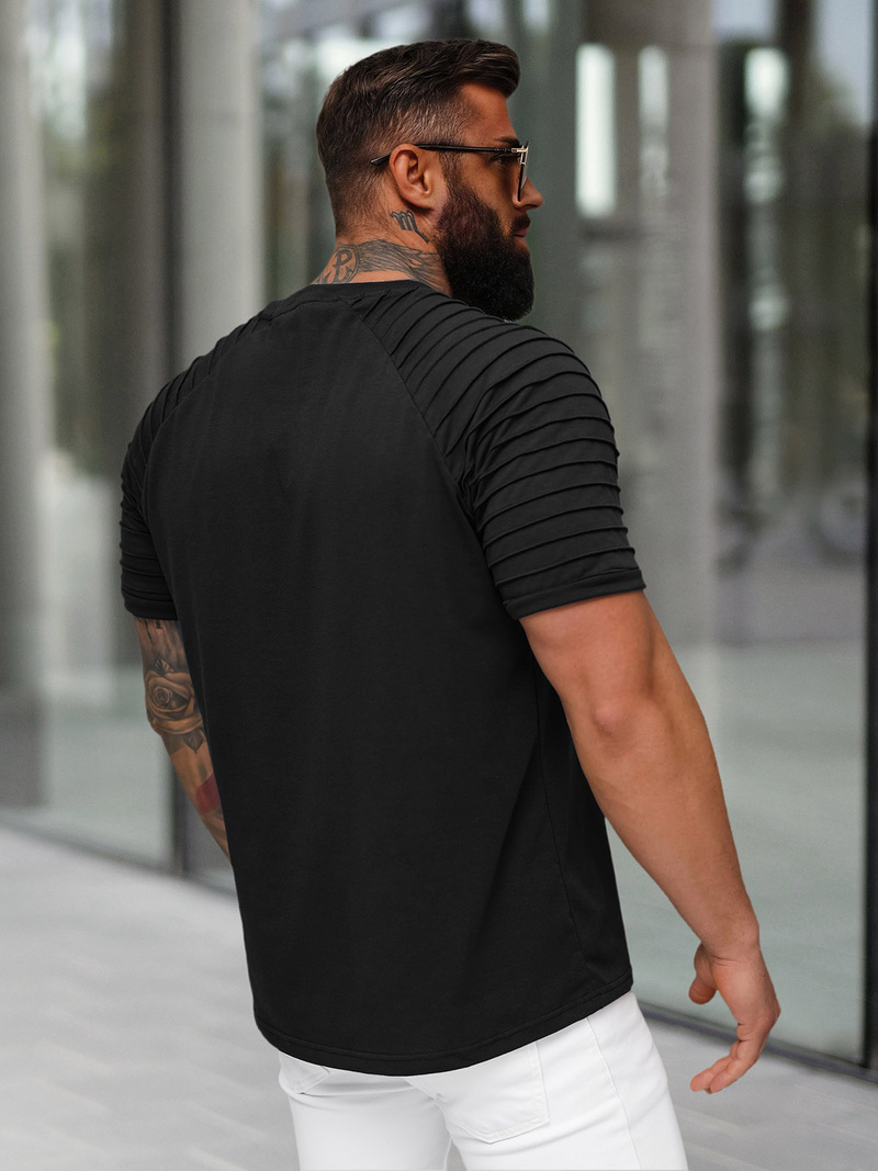 Pánské Tričko Černé OZONEE JS/8T88/3Z