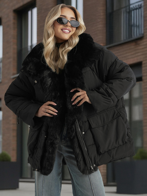 Dámská Bunda Černá OZONEE JS/16M9185/392