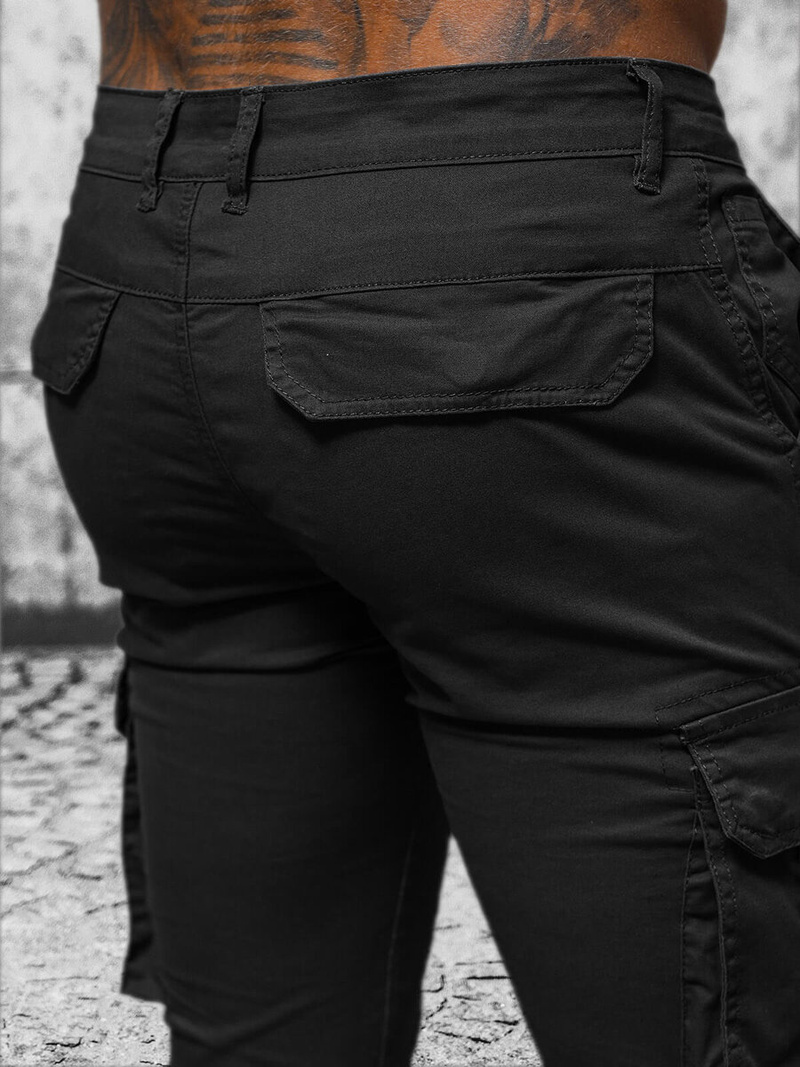 Pánské Chino Jogger Kalhoty Černé OZONEE NB/MP0202N