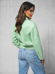 Dámská Kožená Bunda Mentolová OZONEE O/G116