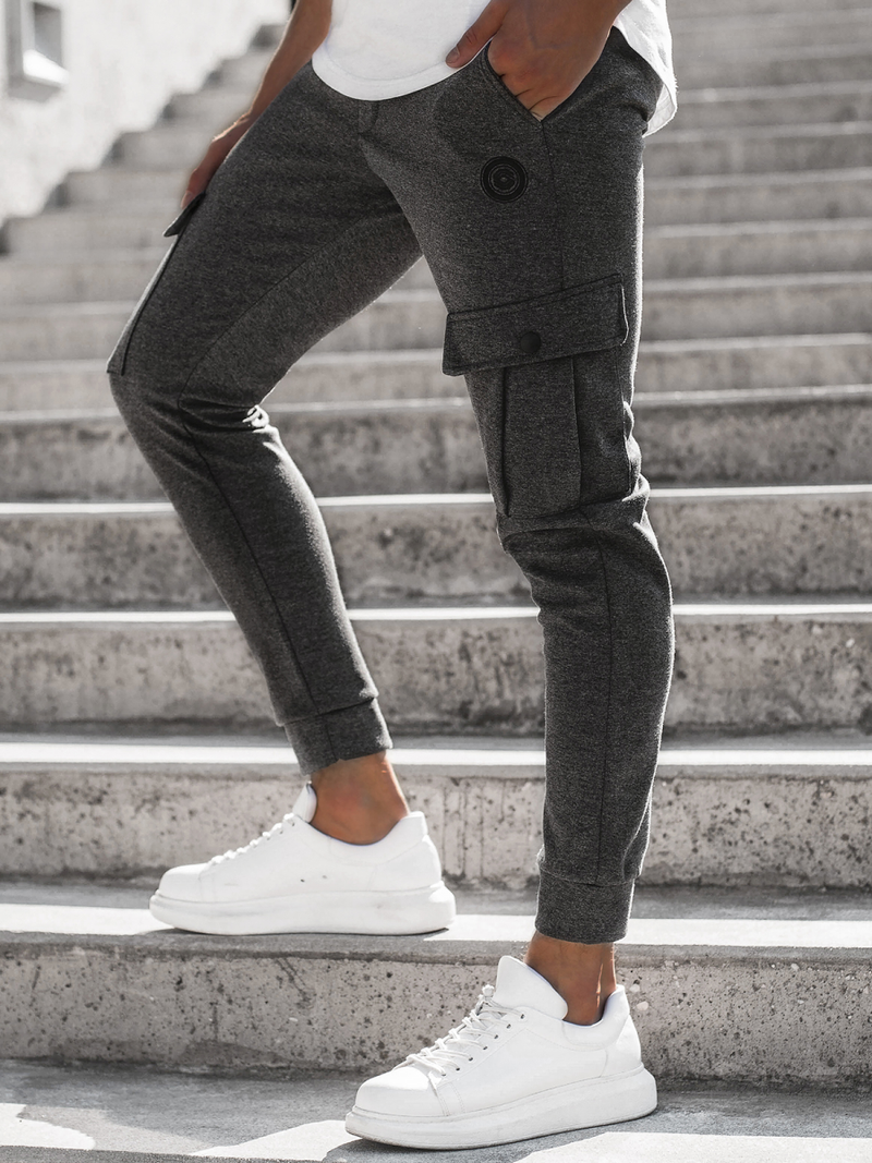 Pánské Tepláky Grafitové OZONEE C/374