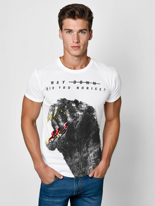 Pánské Tričko Bílé OZONEE O/T127/1Z